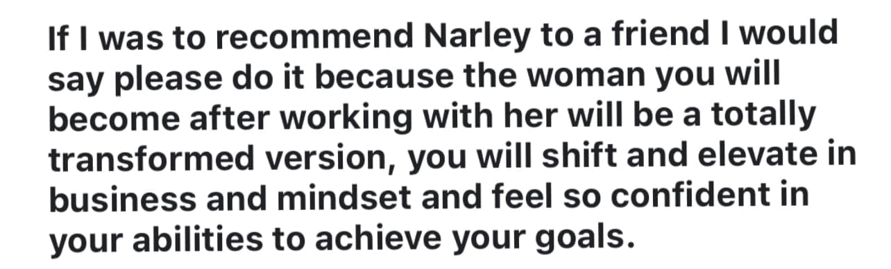 Written testimonial recommending Narley