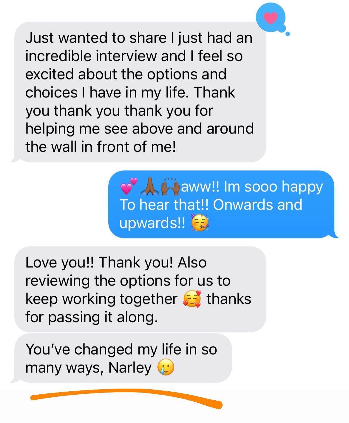 Testimonial about an incredible interview and new opportunities